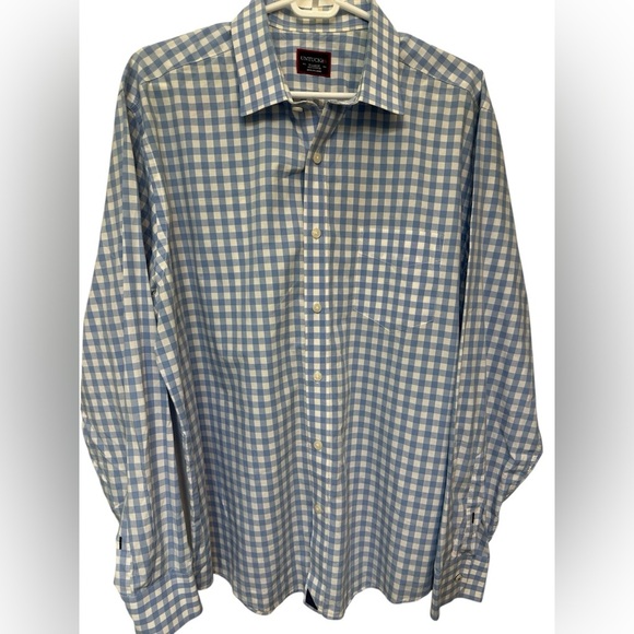 Untuckit Wrinkle-Free Richardson Shirt Blue Checked NWOT - Picture 1 of 5